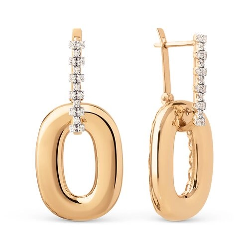 Серьги из золота 585 пробы с фианитами