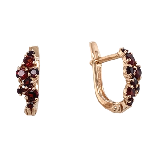 Серьги из золота 585 пробы с гранатом