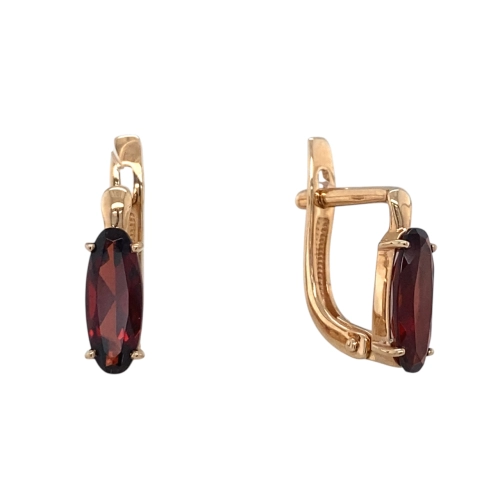 Серьги из золота 585 пробы с гранатом