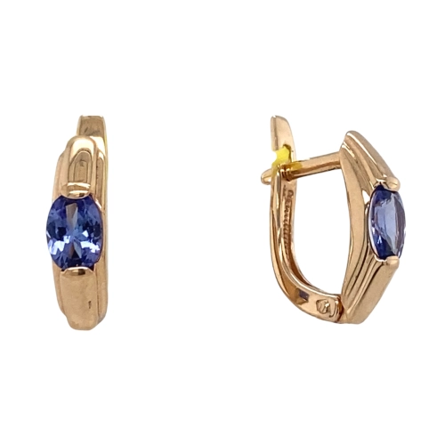 Серьги из золота 585 пробы с танзанитами