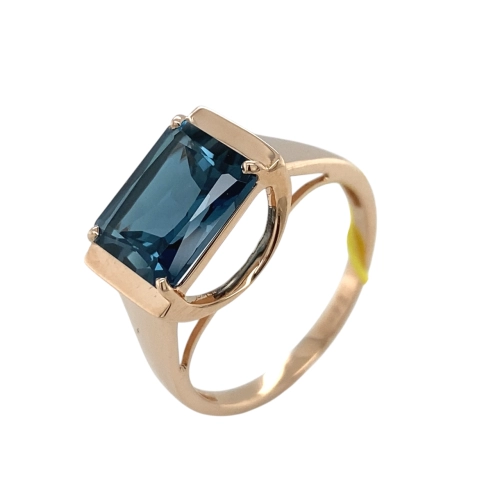 Кольцо из золота 585 пробы с топазом London Blue