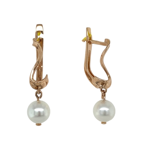 Серьги из золота 585 пробы с жемчугом