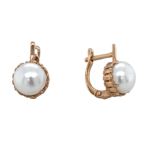 Серьги из золота 585 пробы с жемчугом