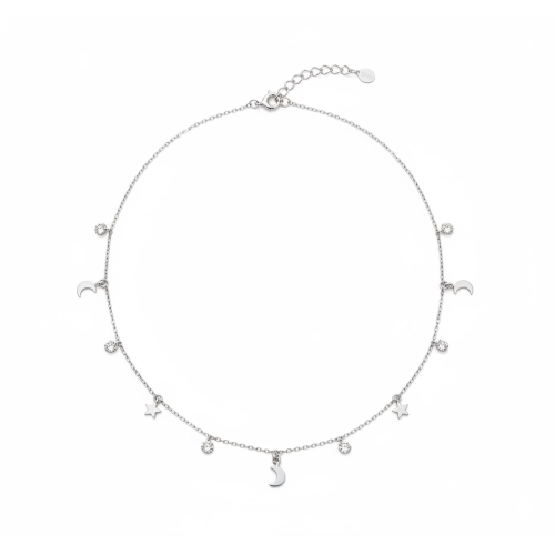 Колье из серебра 925 пробы с фианитами