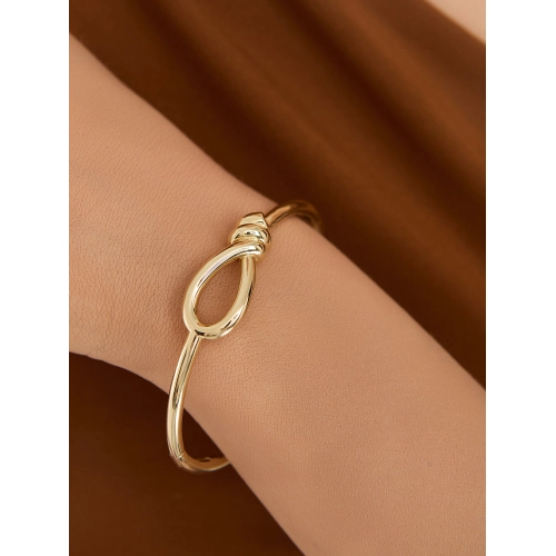 Жесткий браслет из желтого золота 585 пробы