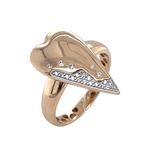 Кольцо из золота 585 пробы с фианитами