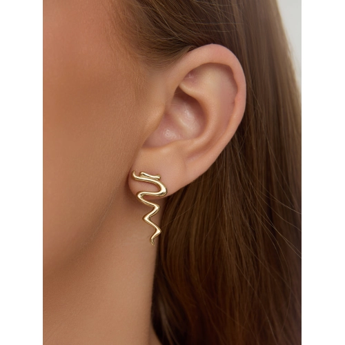 Серьги пусеты из желтого золота 585 пробы