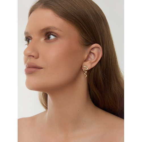 Серьги пусеты из желтого золота 585 пробы