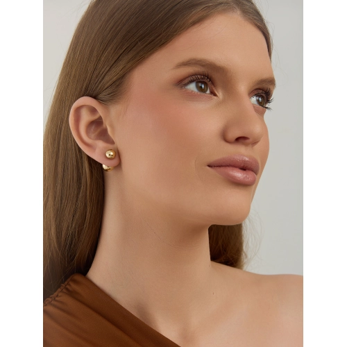 Серьги пусеты из желтого золота 585 пробы