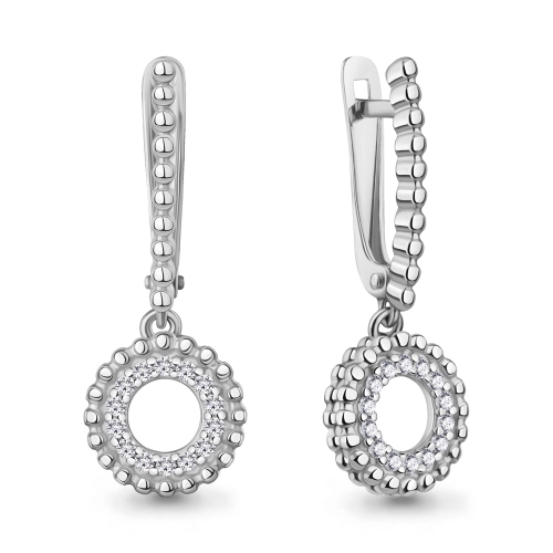 Серьги из серебра 925 пробы с фианитами