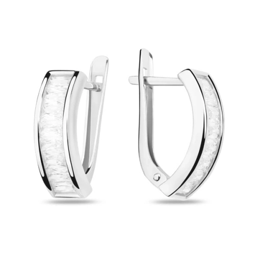 Серьги из серебра 925 пробы с фианитами