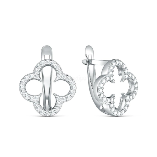 Серьги из серебра 925 пробы с фианитами