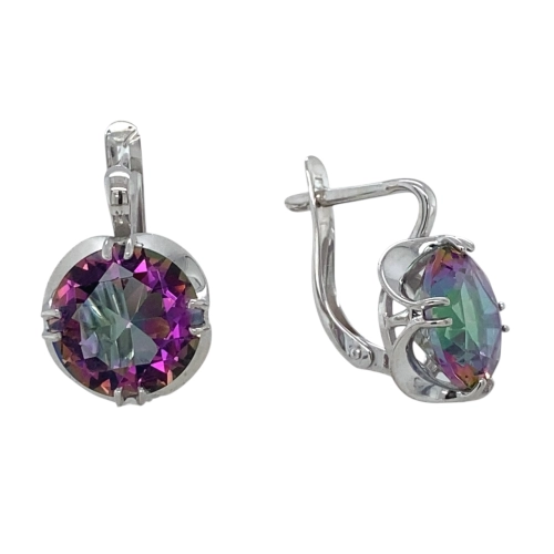 Серьги из серебра 925 пробы с кварцем