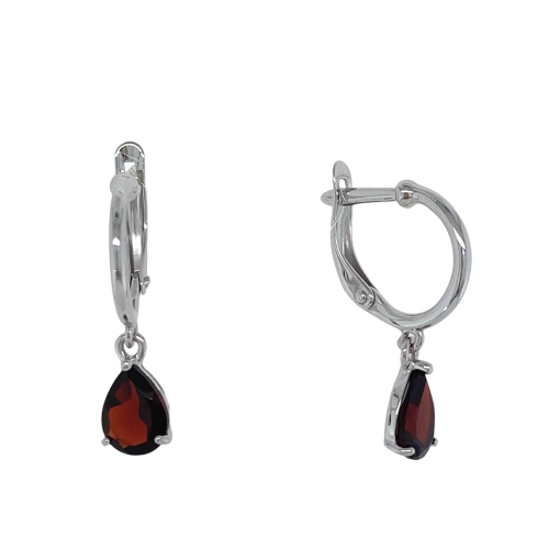 Серьги из серебра 925 пробы с гранатами