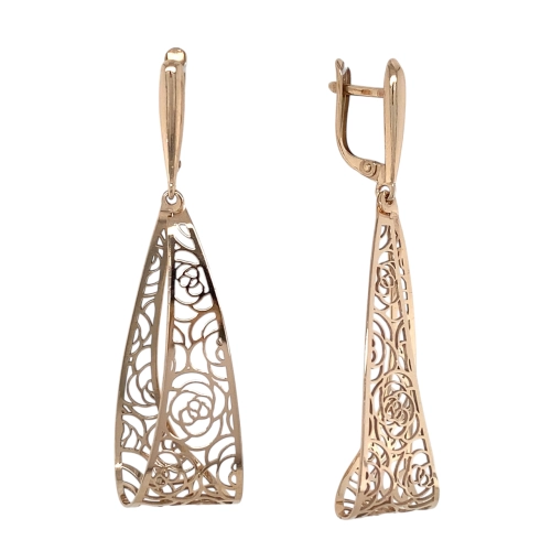 Серьги из серебра 925 пробы с позолотой