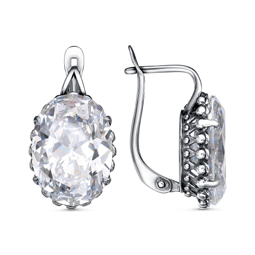 Серьги из серебра 925 пробы с фианитами