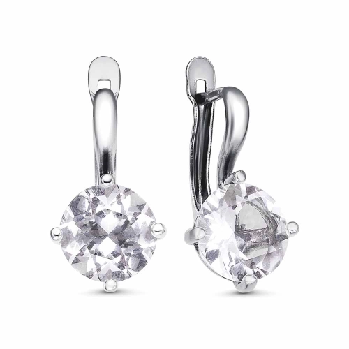 Серьги из серебра 925 пробы с горным хрусталем