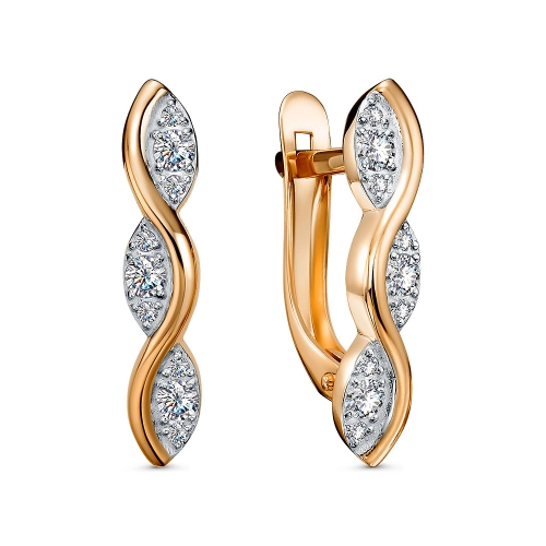 Серьги из золота 585 пробы с фианитами