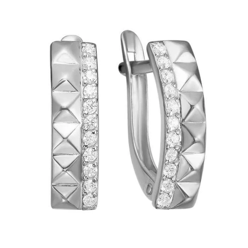 Серьги из серебра 925 пробы с фианитами