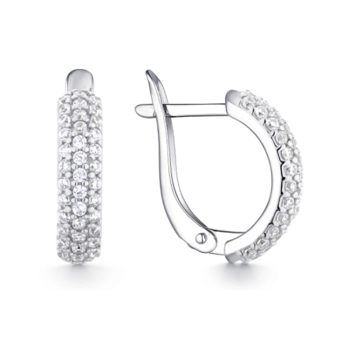 Серьги из серебра 925 пробы с фианитами