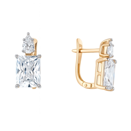 Серьги из золота 585 пробы с фианитами