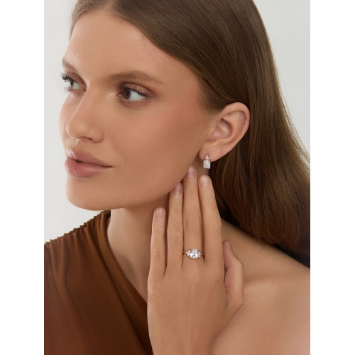 Серьги из золота 585 пробы с фианитами