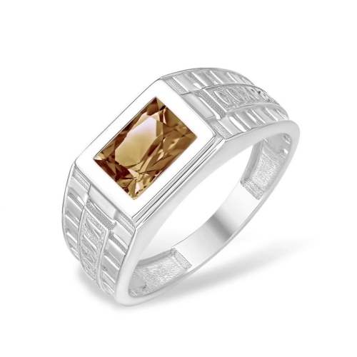 Кольцо (925) раухтопаз печатка