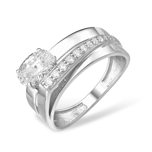 Кольцо из серебра 925 пробы с фианитами