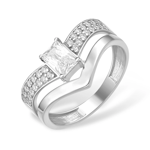 Кольцо из серебра 925 пробы с фианитами