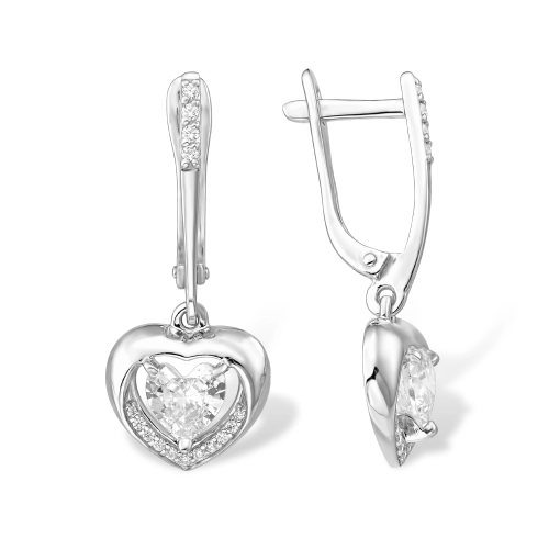 Серьги из серебра 925 пробы с фианитами