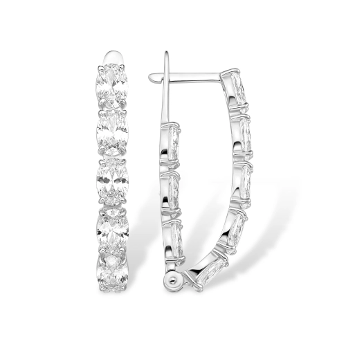 Серьги из серебра 925 пробы с фианитами