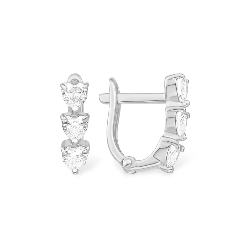 Серьги из серебра 925 пробы с фианитами