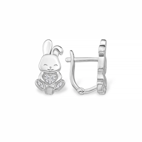 Серьги из серебра 925 пробы с фианитами