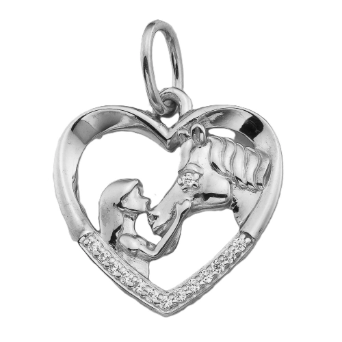 Подвеска из серебра 925 пробы с фианитами