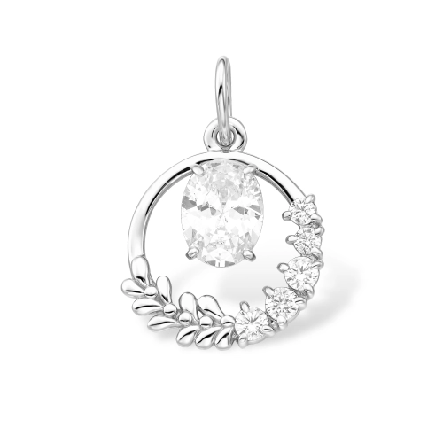 Подвеска из серебра 925 пробы с фианитами