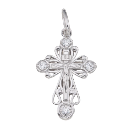 Подвеска Крест из серебра 925 пробы с фианитами
