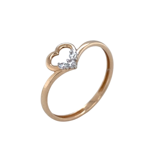 Кольцо из золота 585 пробы с фианитами