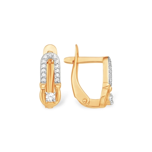 Серьги из золота 585 пробы с фианитами