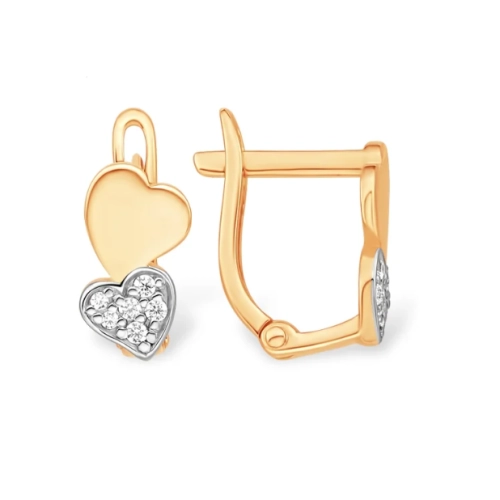 Серьги из золота 585 пробы с фианитами