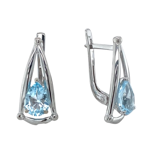 Серьги из серебра 925 пробы с топазами