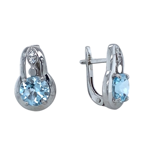 Серьги из серебра 925 пробы с топазами и фианитами