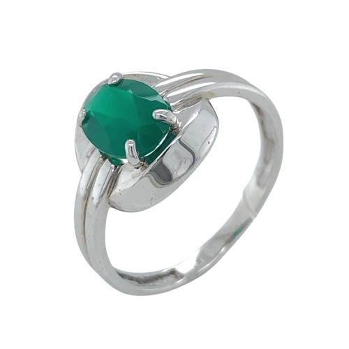 Кольцо из серебра 925 пробы с хризопразом