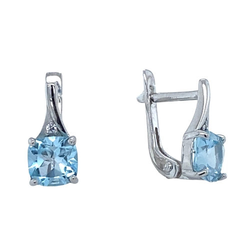 Серьги из серебра 925 пробы с топазами и фианитами