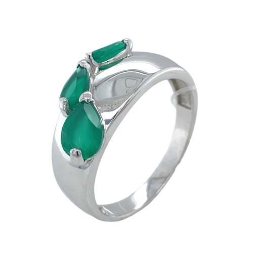 Кольцо из серебра 925 пробы с хризопразом