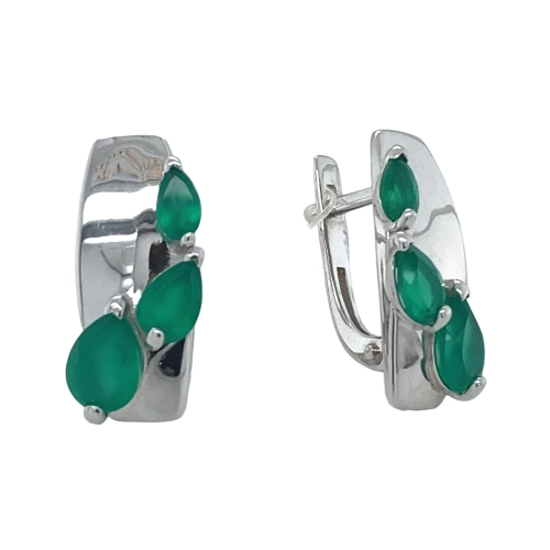 Серьги из серебра 925 пробы с хризопразами