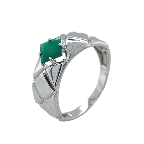 Кольцо из серебра 925 пробы с хризопразом