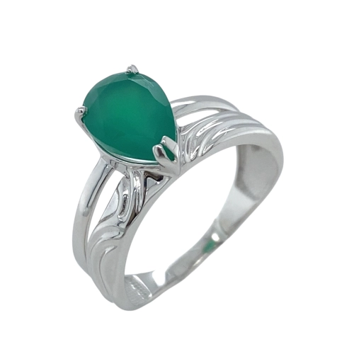 Кольцо из серебра 925 пробы с хризопразом