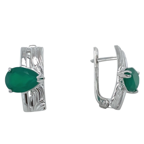 Серьги из серебра 925 пробы с хризопразами