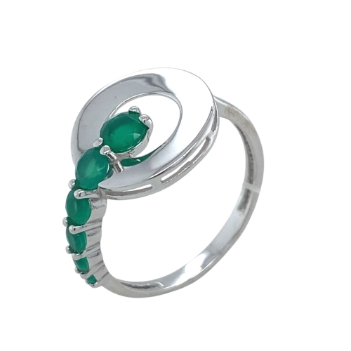 Кольцо из серебра 925 пробы с хризопразом