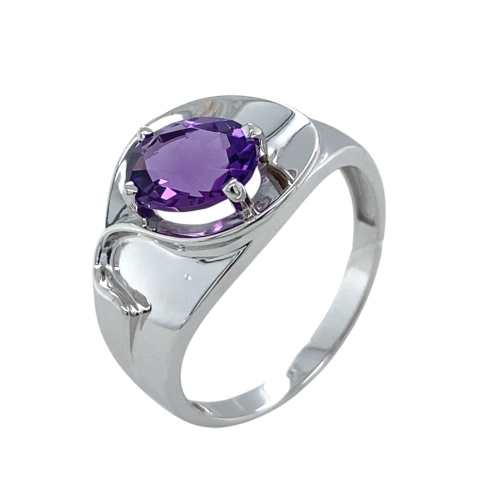Кольцо из серебра 925 пробы с аметистом